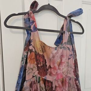 Francesca's Collections Pink Floral Womens Dress